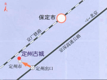 定州古城路線圖