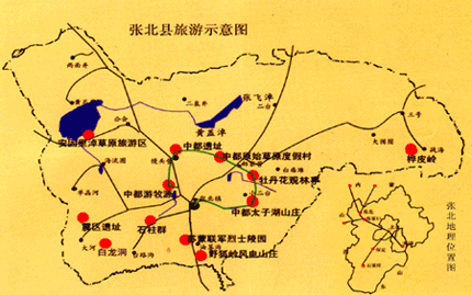 張北旅游示意圖