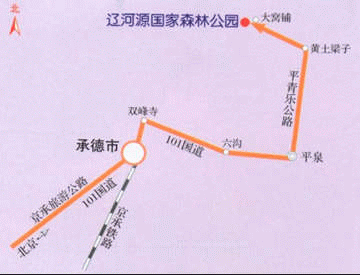 遼河源國家森林公園路線圖