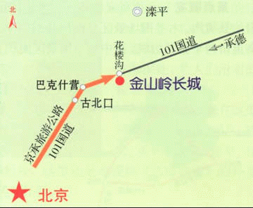 金山嶺長(zhǎng)城路線圖