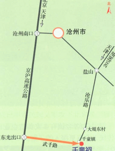 千童祠路線圖
