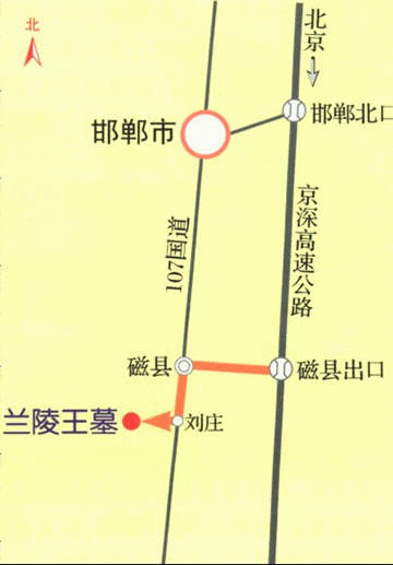 蘭陵王墓路線圖