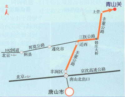 青山關(guān)長城路線圖