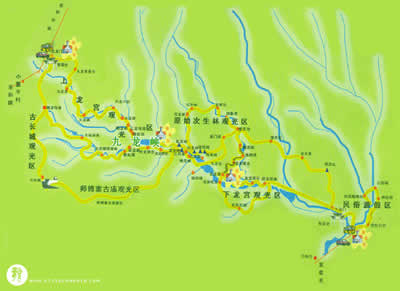 九龍峽導(dǎo)游示意圖